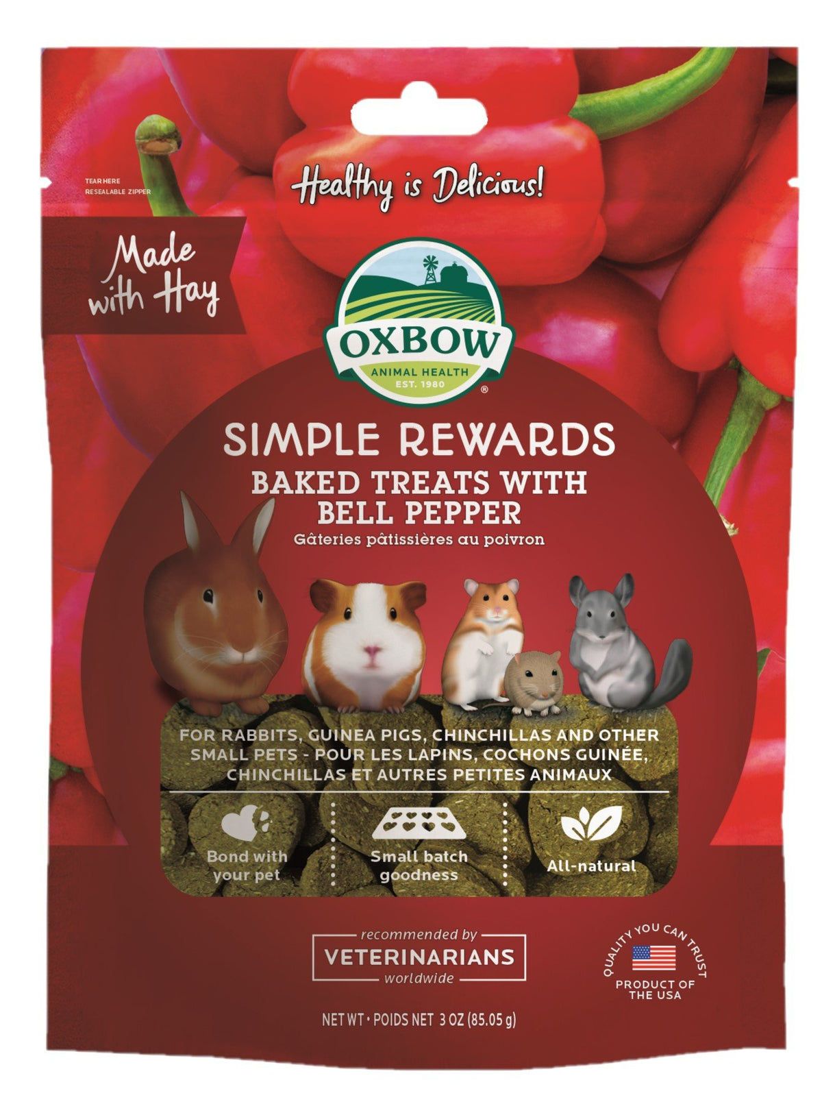 Oxbow Simple Rewards Bell Pepper 85g - RSPCA VIC