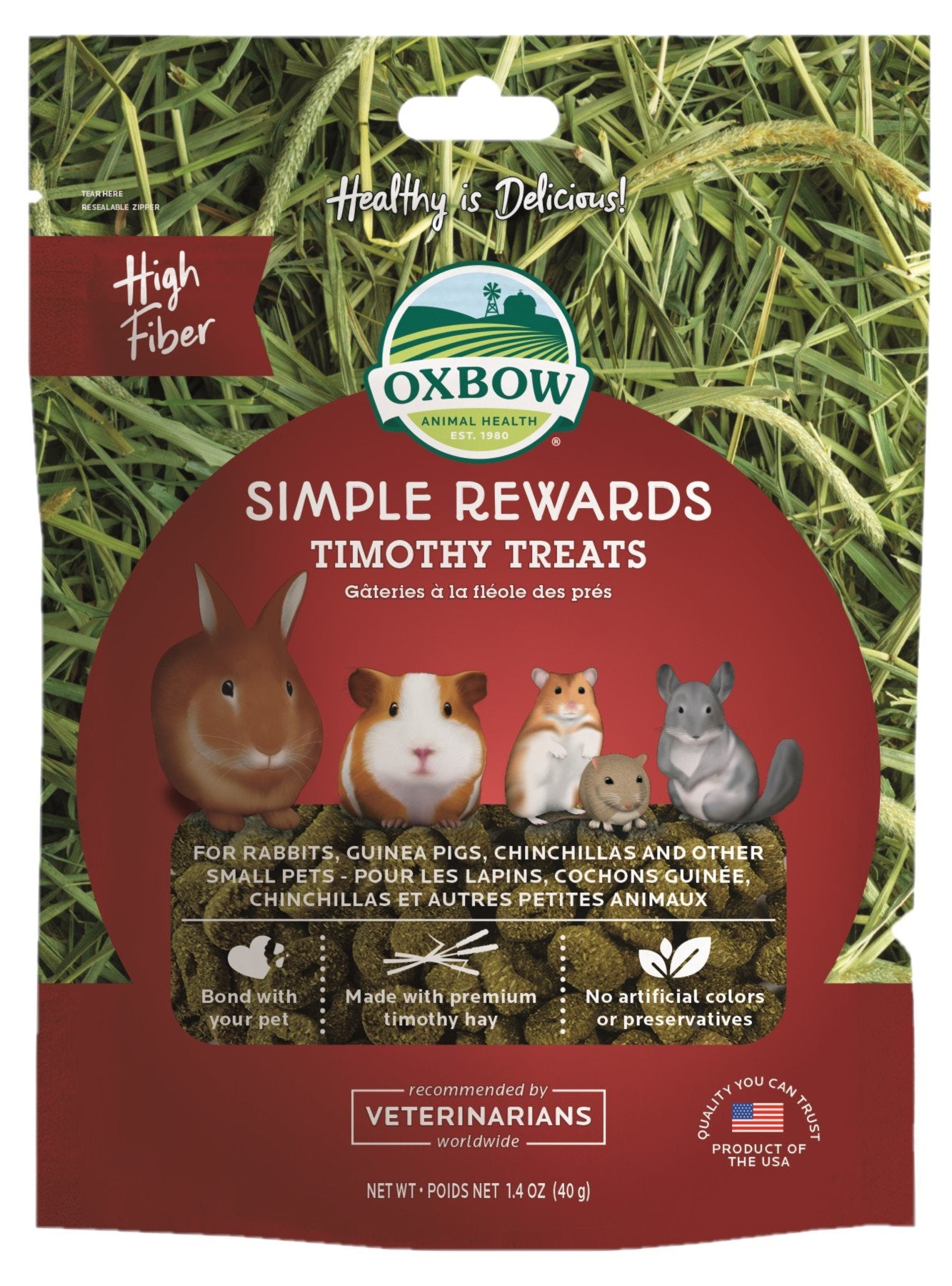 Oxbow Simple Rewards Timothy Treats 40g - RSPCA VIC
