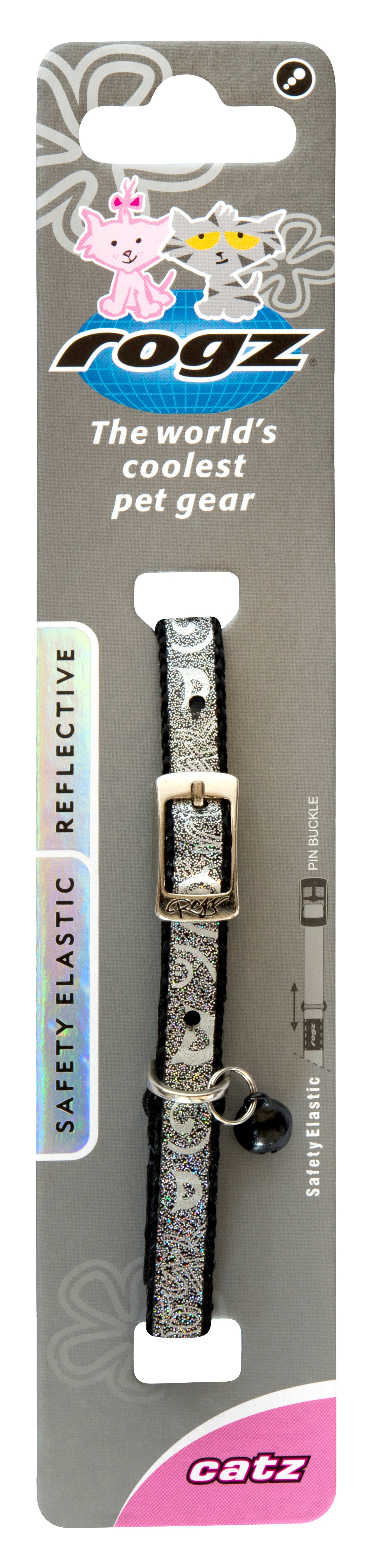 Rogz SparkleCat Collar Black - RSPCA VIC