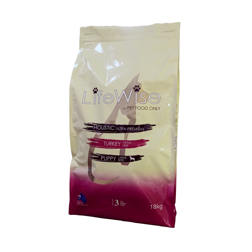 Lifewise Stage 3 Turkey and Vegetables Grain Free Large Bites Puppy Food - RSPCA VIC