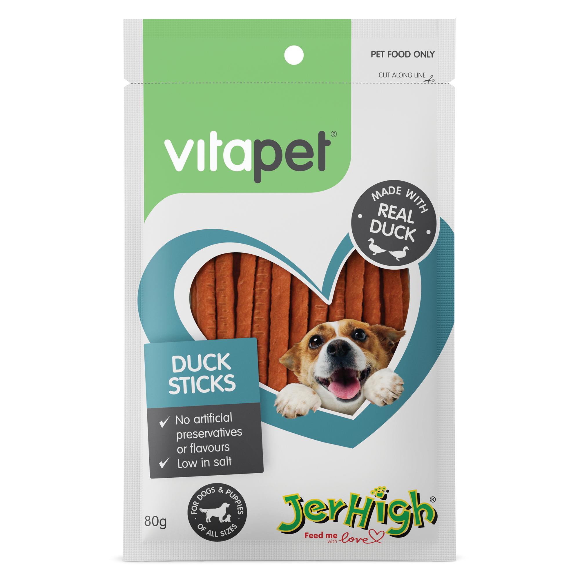 Vitapet Jerhigh Duck Sticks 80g - RSPCA VIC