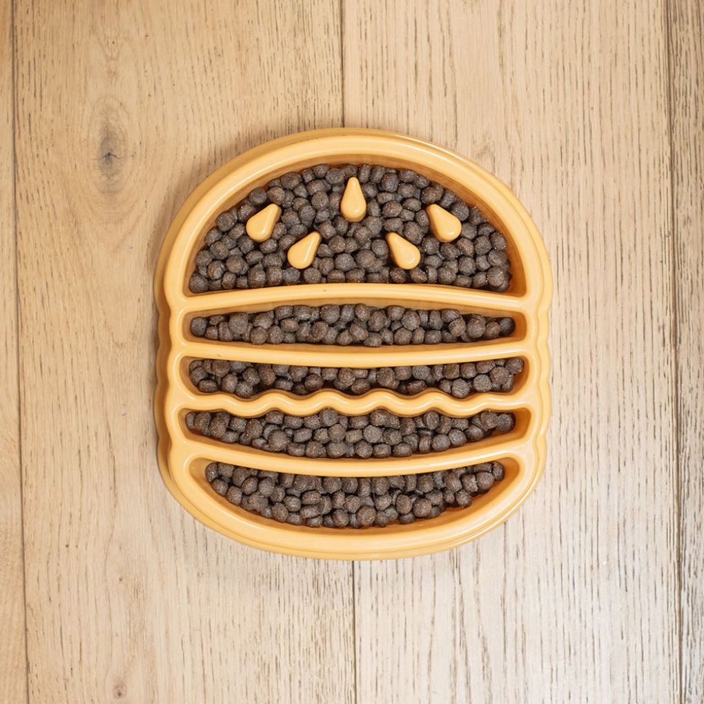 Zippy Paws Happy Bowl Interactive Slow Food Dog Bowl/Feeder - Burger - RSPCA VIC