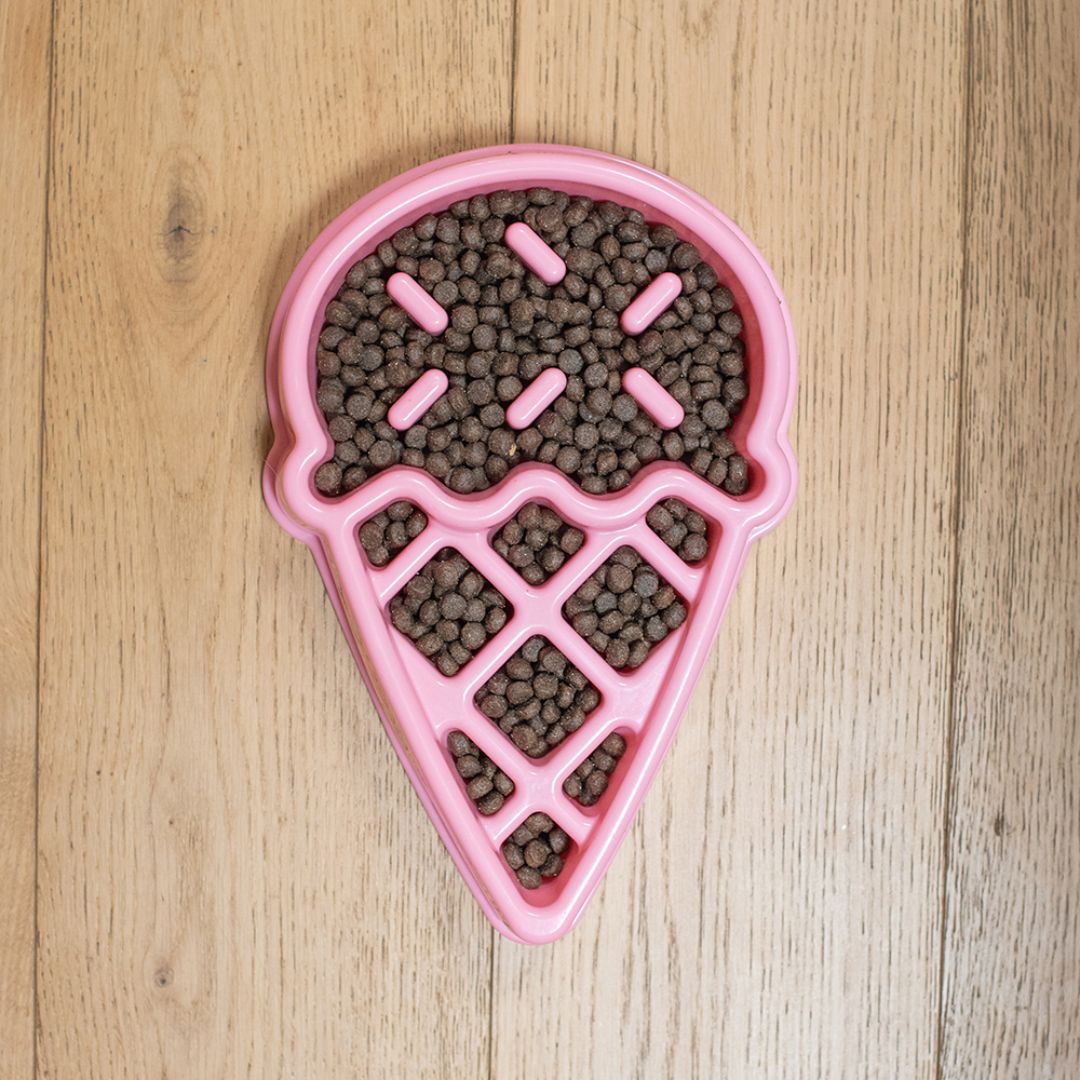 Zippy Paws Happy Bowl Interactive Slow Down Food Dog Bowl - Ice Cream - RSPCA VIC