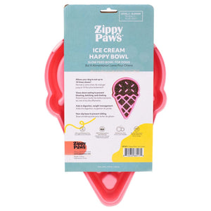 Zippy Paws Happy Bowl Interactive Slow Down Food Dog Bowl - Ice Cream - RSPCA VIC