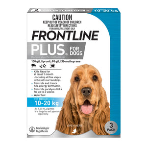 Frontline Plus Dog 10-20kg Blue 3 month