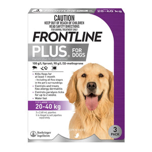 Frontline Plus Dog 20-40kg Purple 3 month