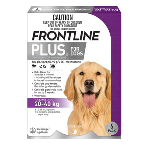 Frontline Plus Dog 20-40kg Purple 6 month