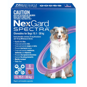 Nexgard Spectra Chews Dog 15.1-30kg Purple 6 month