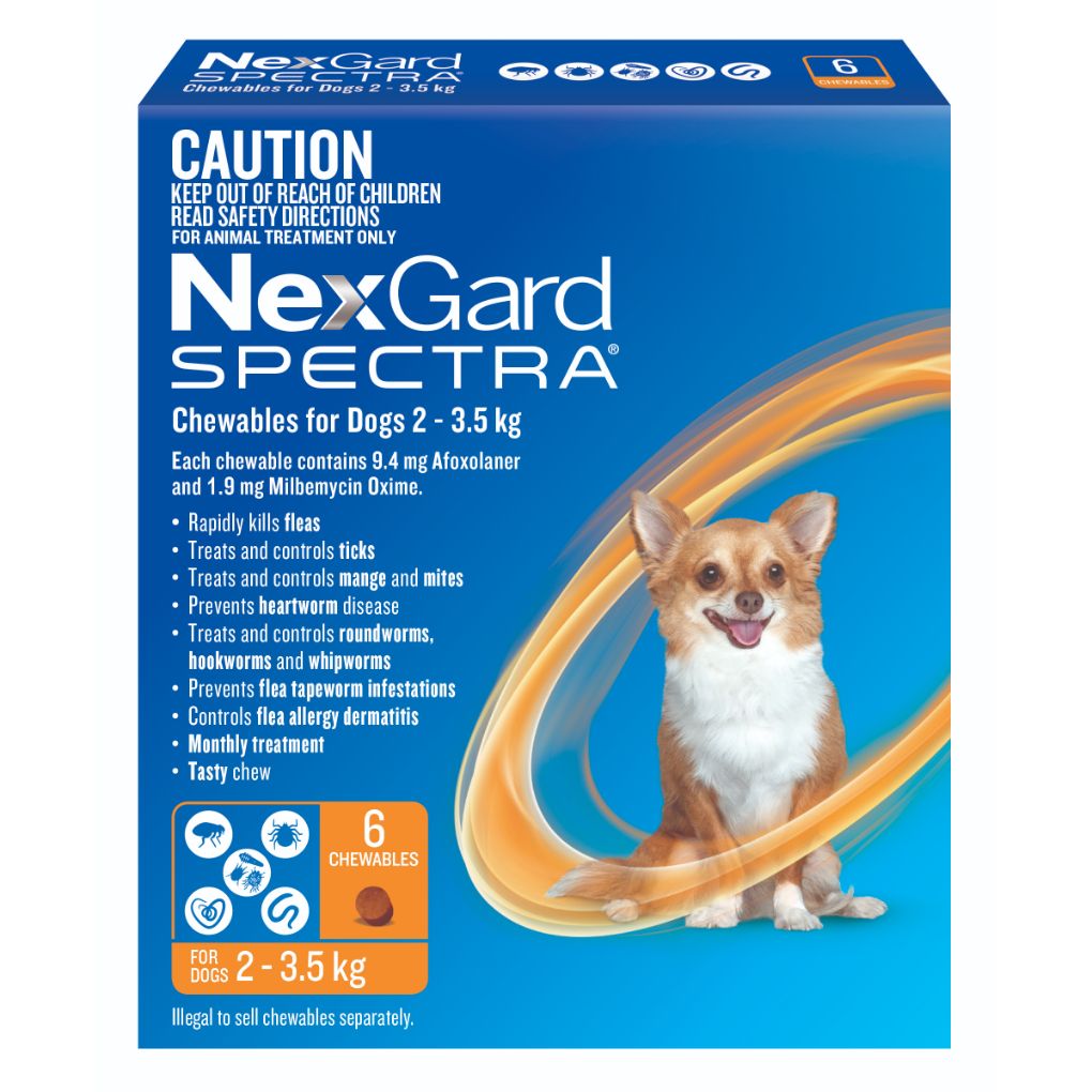 Nexgard Spectra Chews Dog 2-3.5kg Orange 3 month