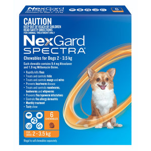 Nexgard Spectra Chews Dog 2-3.5kg Orange 6 month