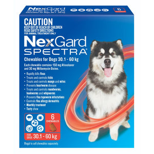 Nexgard Spectra Chews Dog 30.1-60kg Red 6 month