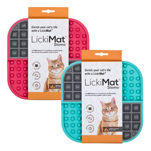 Cat Enrichment Toy LickiMat Slomo Wet & Dry Double Slow Food Cat Bowl - RSPCA VIC